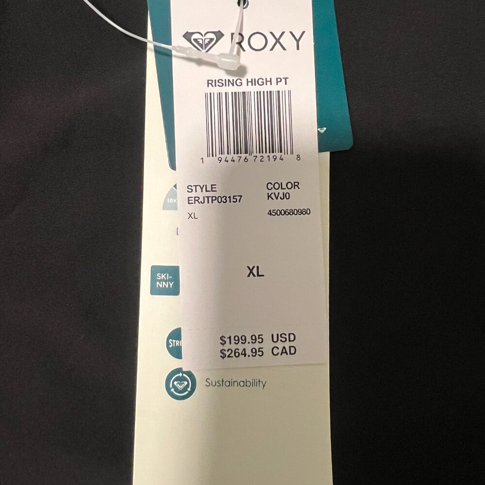 NWT Roxy Rising High ski pant in BLACK - Picture 6 of 6